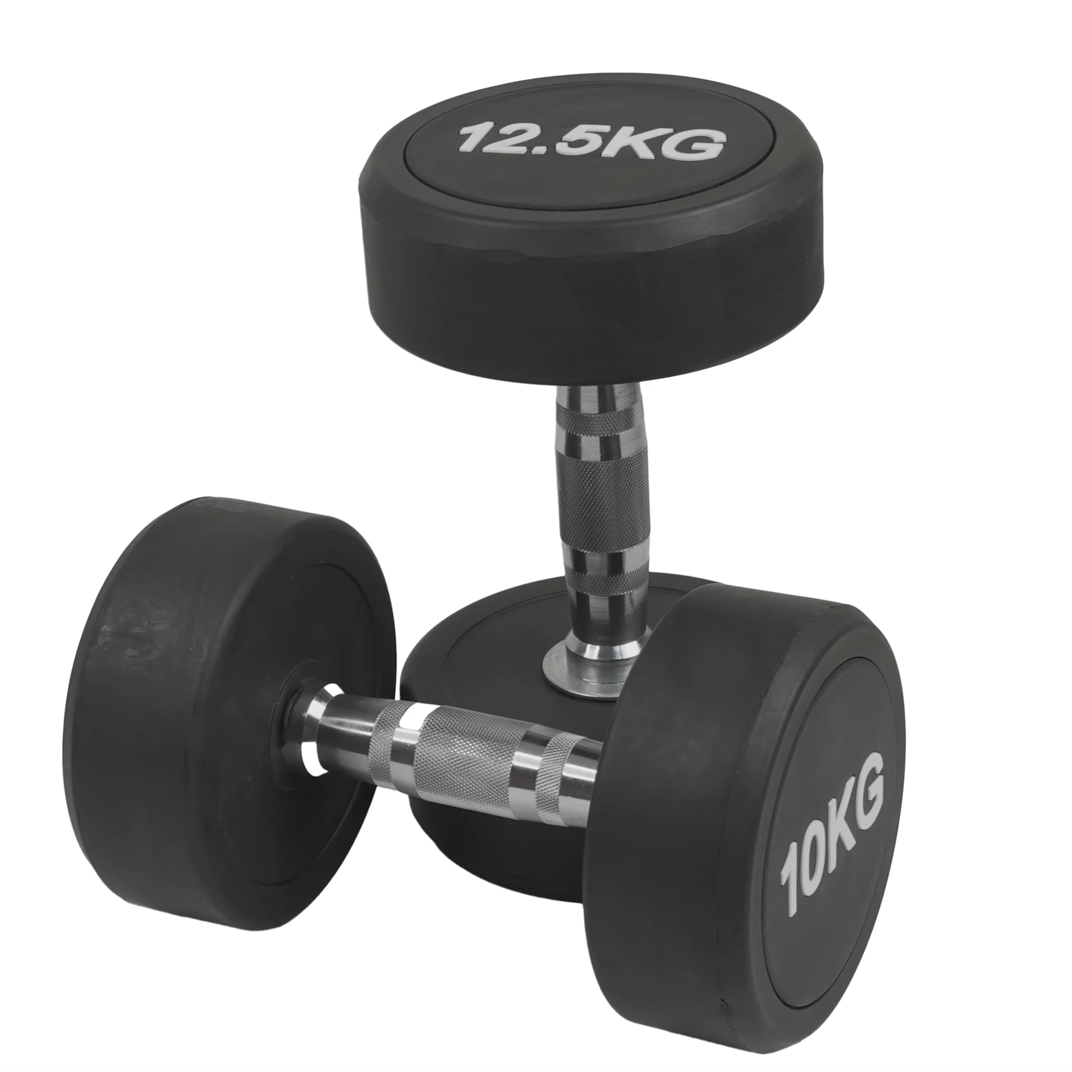 Professional 10kg Pu Coated Dumbbell Set Factory Wholesale Direct Sales round Head Rubberized Dumbbells