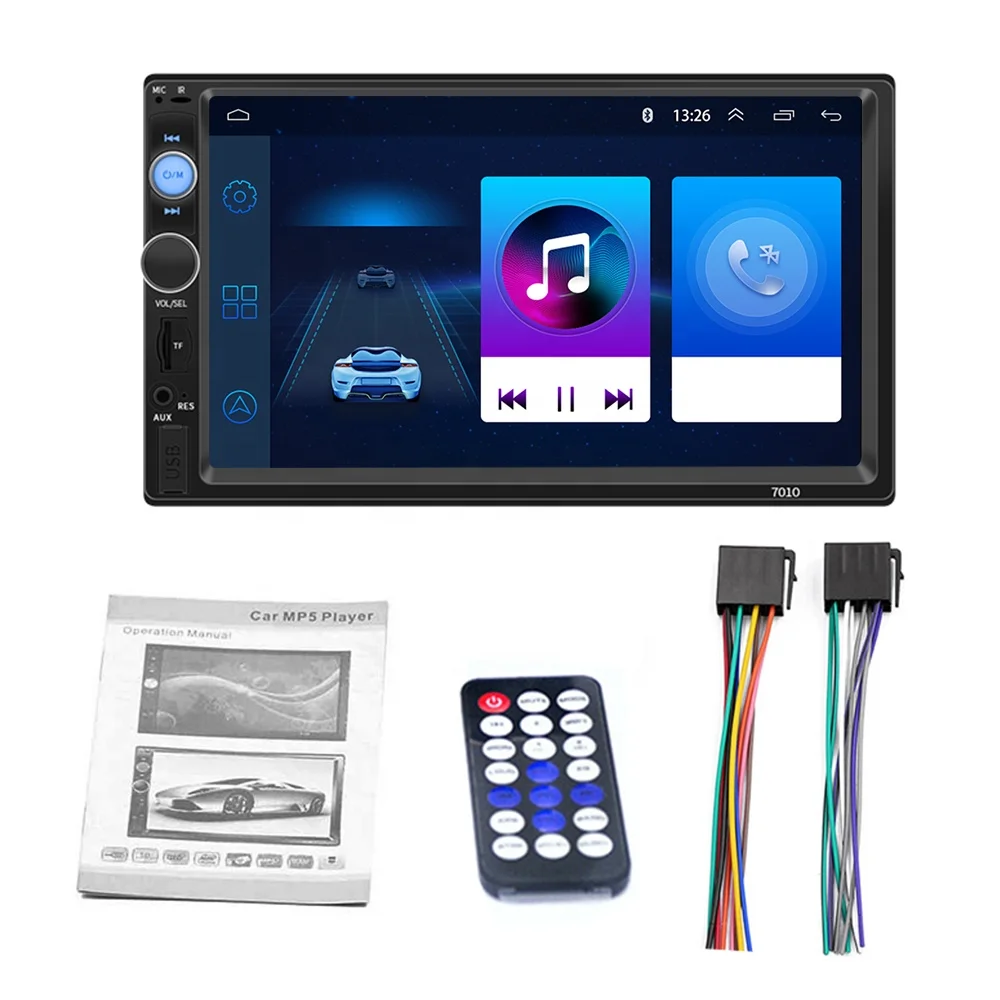 Radio BT call hands-free 2din 7inch HD display reversing image 12V high power 7388 car mp5 player Audio7010