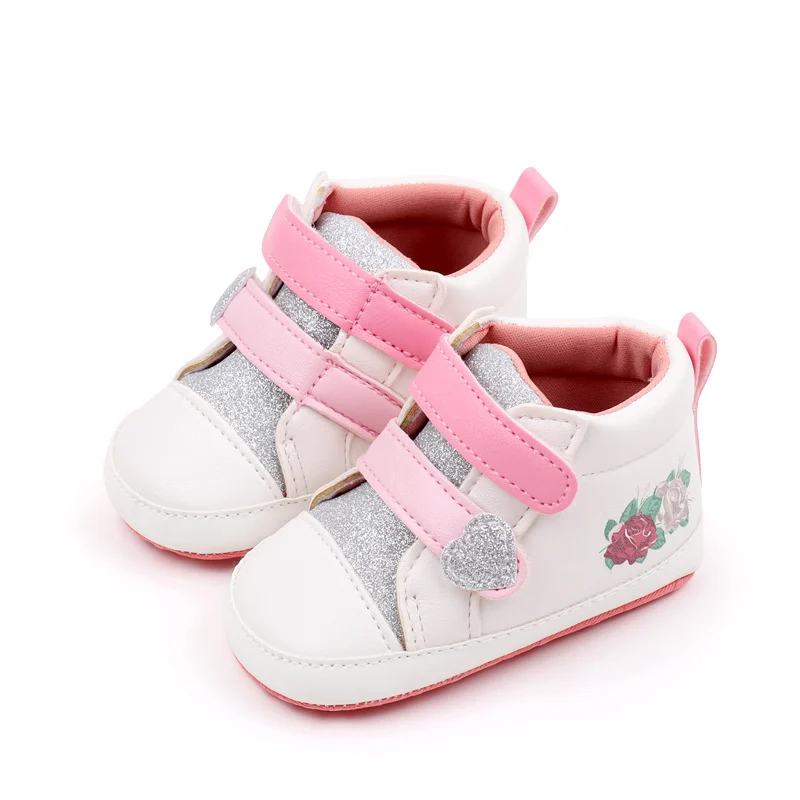 Baby Girls Shoes Rose Pattern Baby Girls Sports Shoes 2024