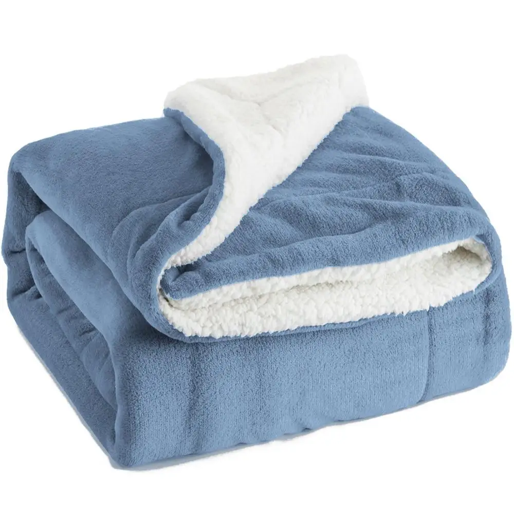 Double Sided Ultra Plush Throw Polar Fleece Sherpa Blanket