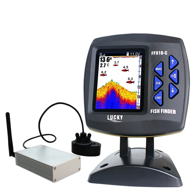 Camoro FF918-CWLS лодка Fish Finder с цветным дисплеем беспроводное рабочее 300 м глубина 100 рыб Охота детектор