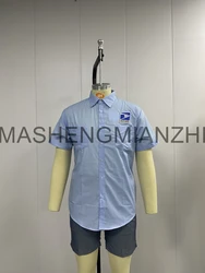 High End Light Blue Postman Costumes Uniform Custom Formal Working UPS Postal Uniform For Wholesale