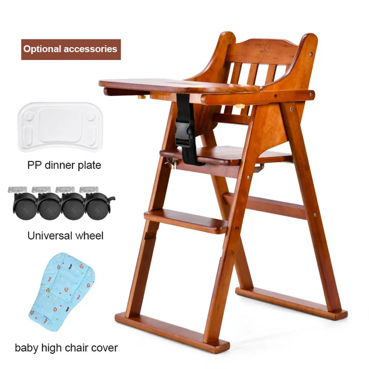 Baby Wooden High Chair 3 In1 Baby Feeding High Chair Folding High Chair Wood