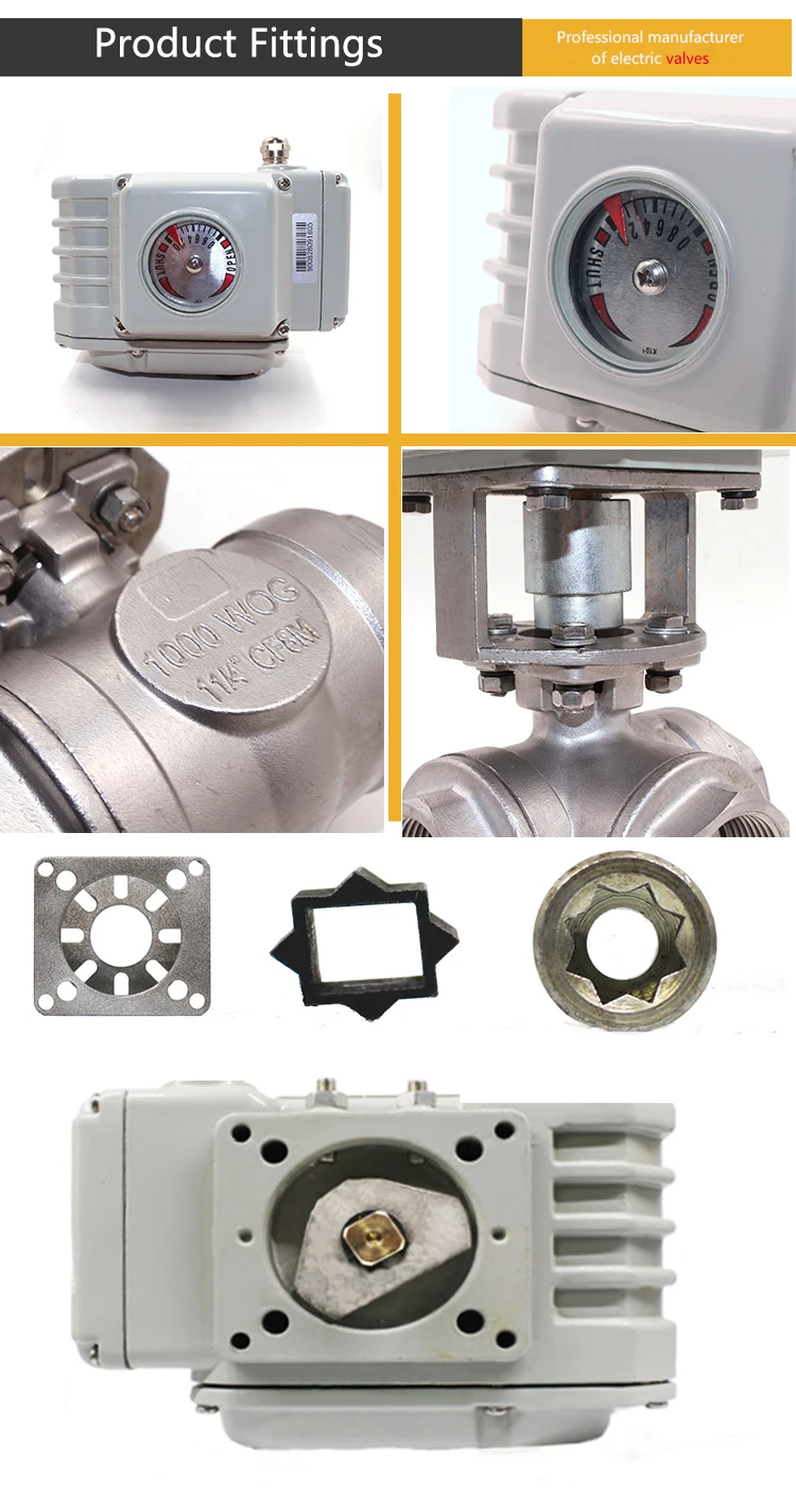 Electric motorized actuator butterfly/ball valve AC/DC12V AC/DC24V  AC220V  AC380V stainless steel 2/3way factory directly sales