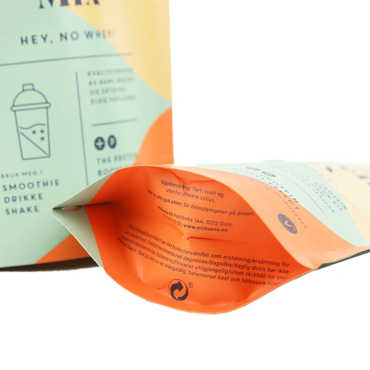 Stand up pouch zip lock biodegradable kraft paper bag