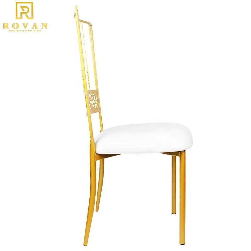 Wholesale price modern design flower back wedding gold party chiavari chairs metal Chair for events
