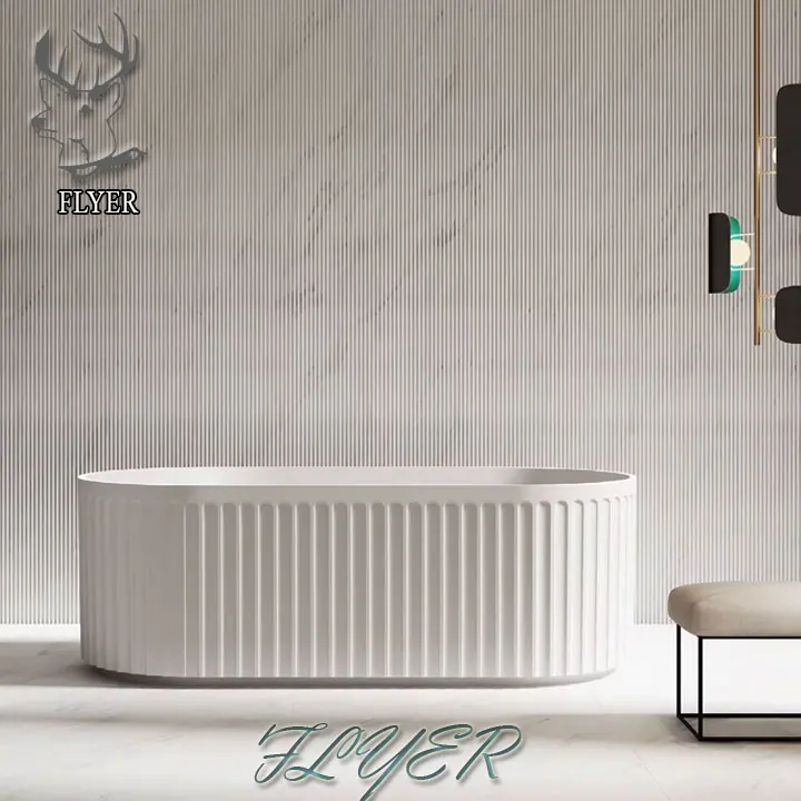 Indoor hand carved cheap natural stone round bathtub white freestanding marble bathtub for bathroom