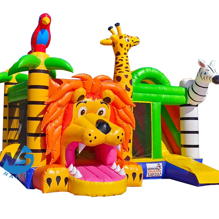 China Factory Commercial Safari Park Themed Inflatable Bouncer Combo For Kids