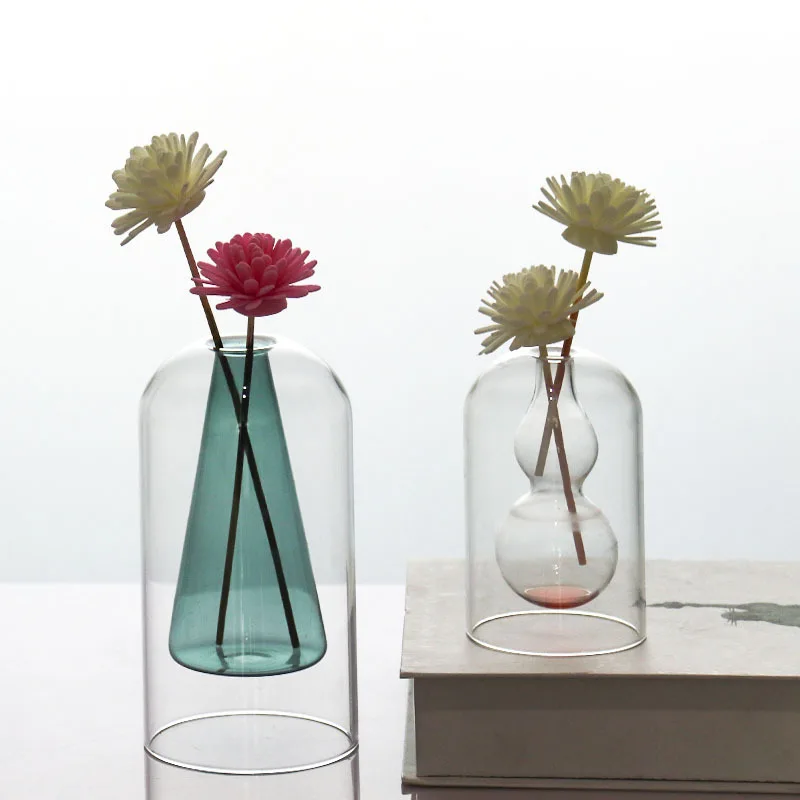 100ml 150ml Luxurious Handmade Double Wall Cone Shape Clear Glass Reed Diffuser Bottle Fragrance Diffuser Vase