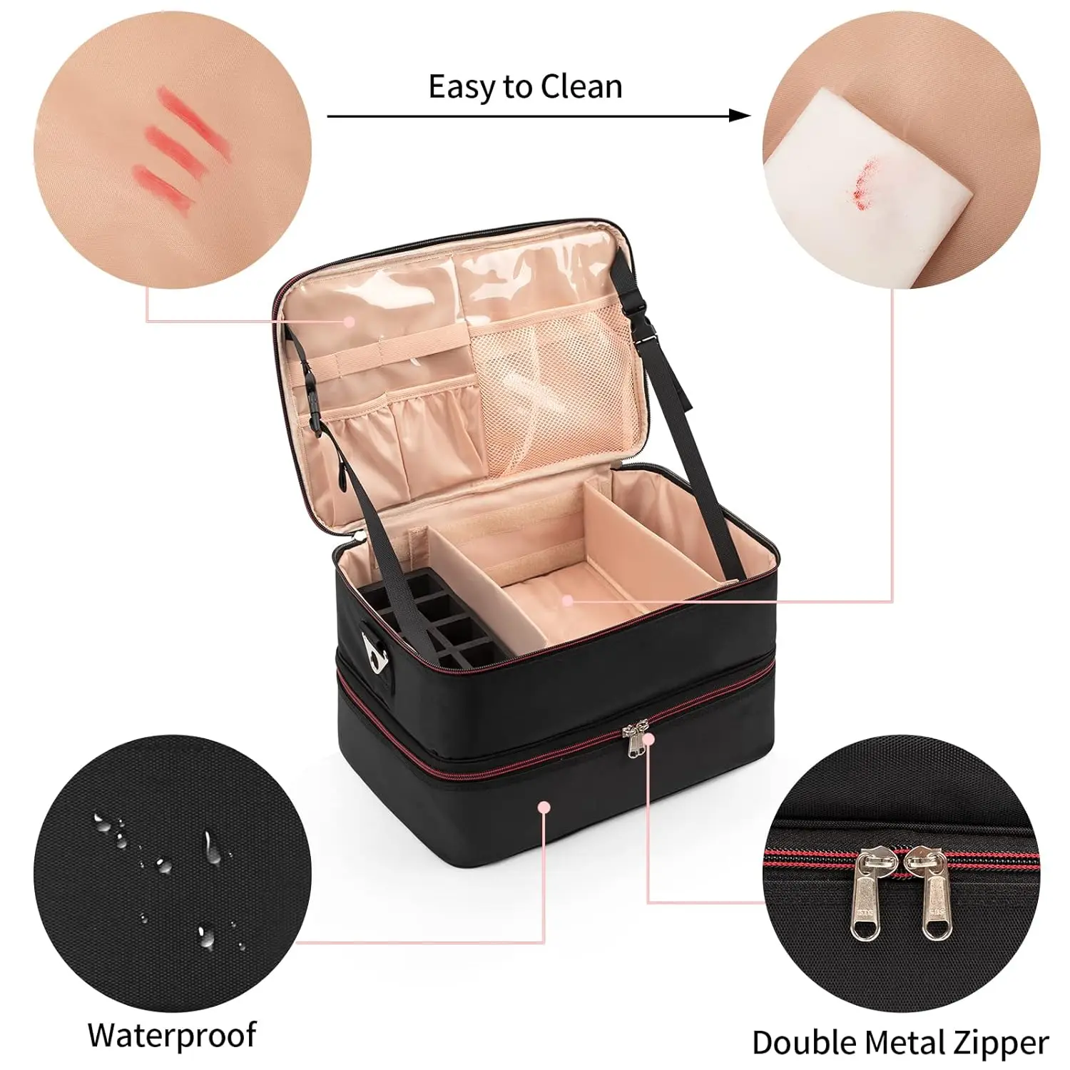 Waterproof Cosmetic Accessories Storage Bag Nail Tech Bottles Holder Bag Ethereal Nail Polish Organizer