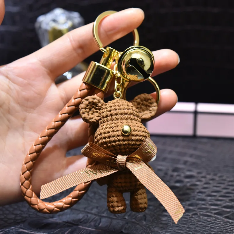 Hot Selling Resin Bear Keychain Trend 3D Cartoon Keyring Pendant Key Chain Accessories