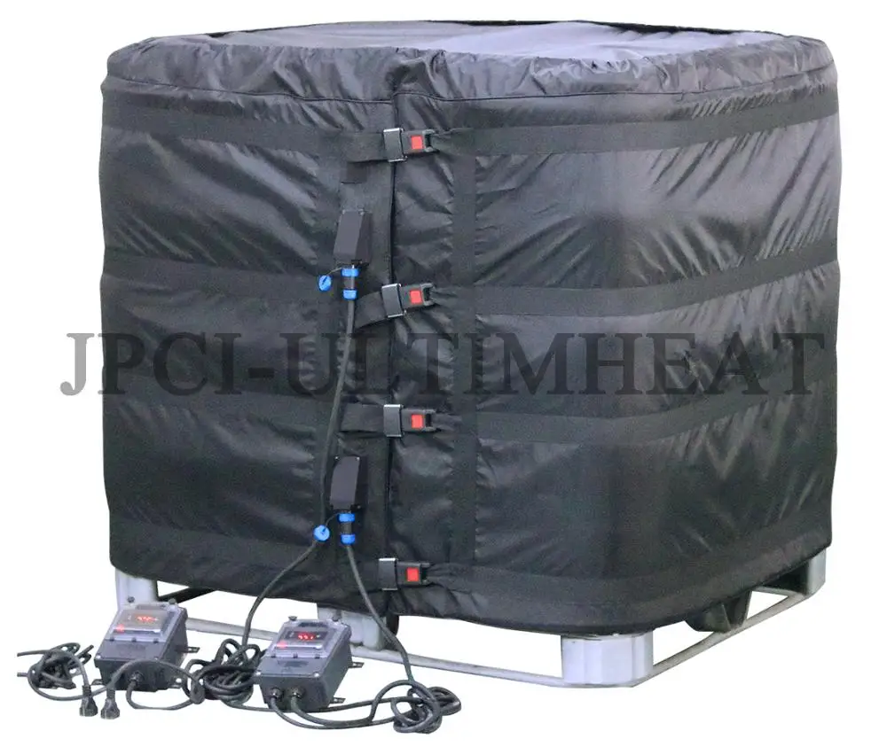JPCI Type 9VJBF Jacket heaters for 1000L IBC containers. 2 independent heating zones 2 digital display electronic controllers