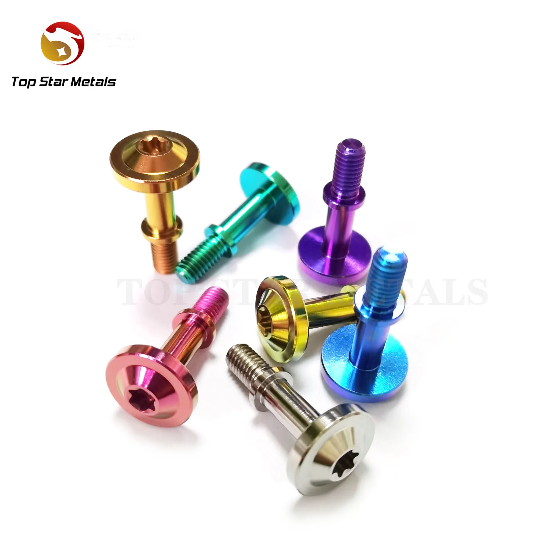 TITST Motorcycle Windshield Bolts Titanium Windscreen Screws M6 Disc Button Torx Head Ti Bolts