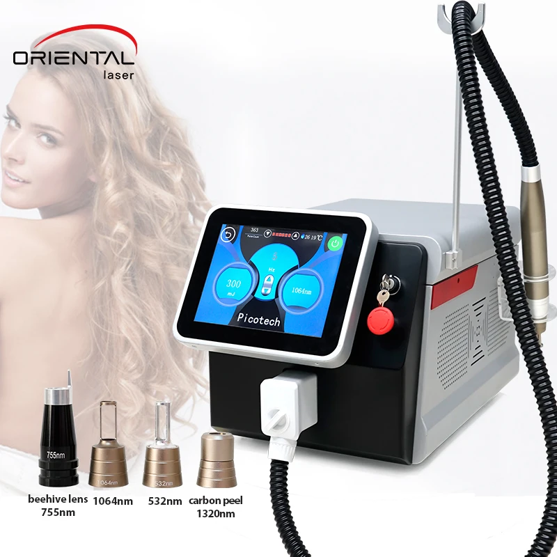2021 Hot Sale Professional  Picolaser 755nm 1064nm 532nm Picosecond Laser Q Switched Nd Yag Laser Tattoo Removal Machine price