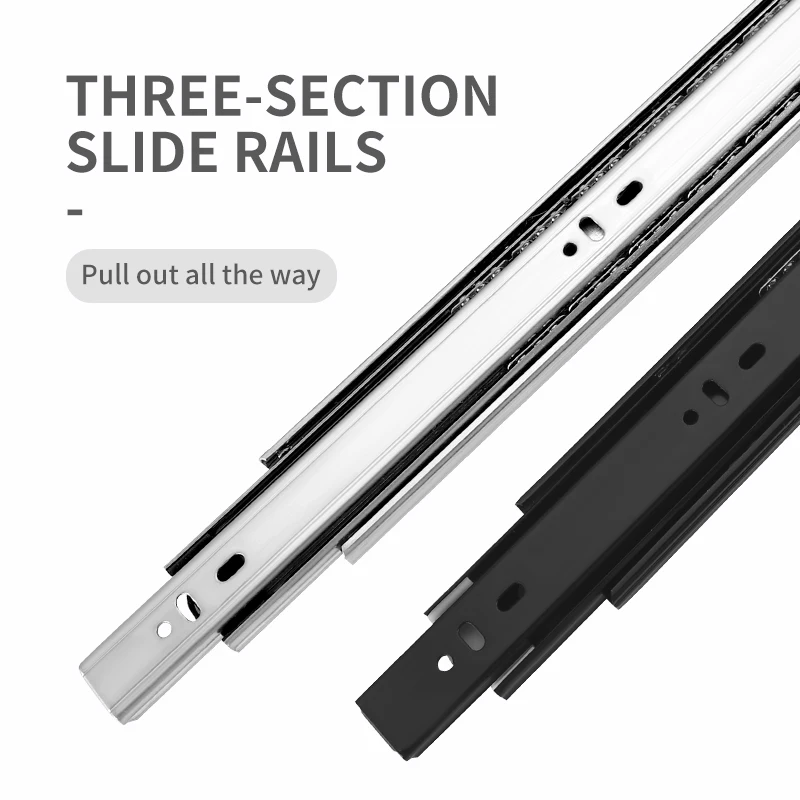 45mm Mute drawer guides ball bearing drawer slide rail