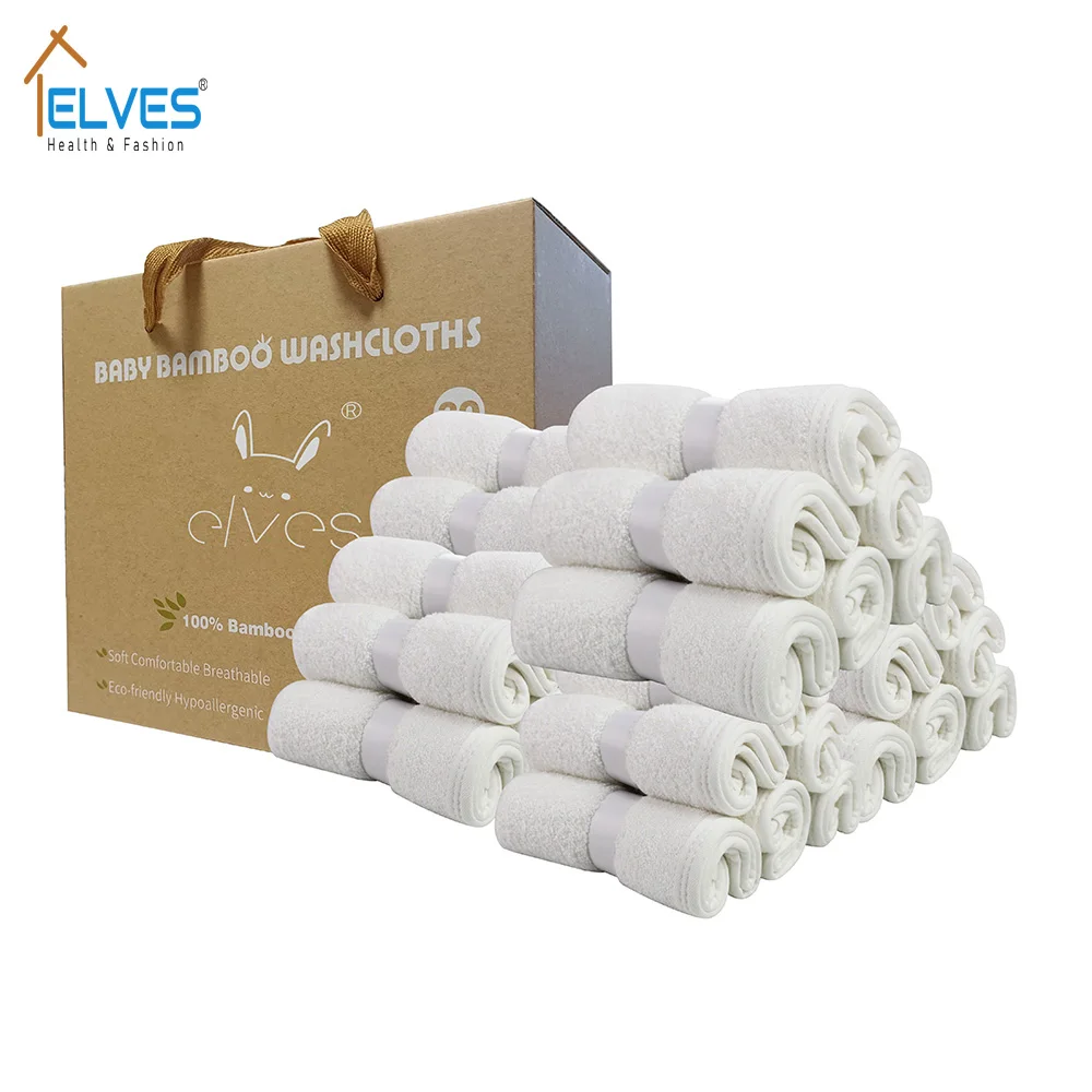 Hot selling customized 6 pack 100% organic bamboo baby face wash cloth towel 2 layer bamboo towel baby washcloth