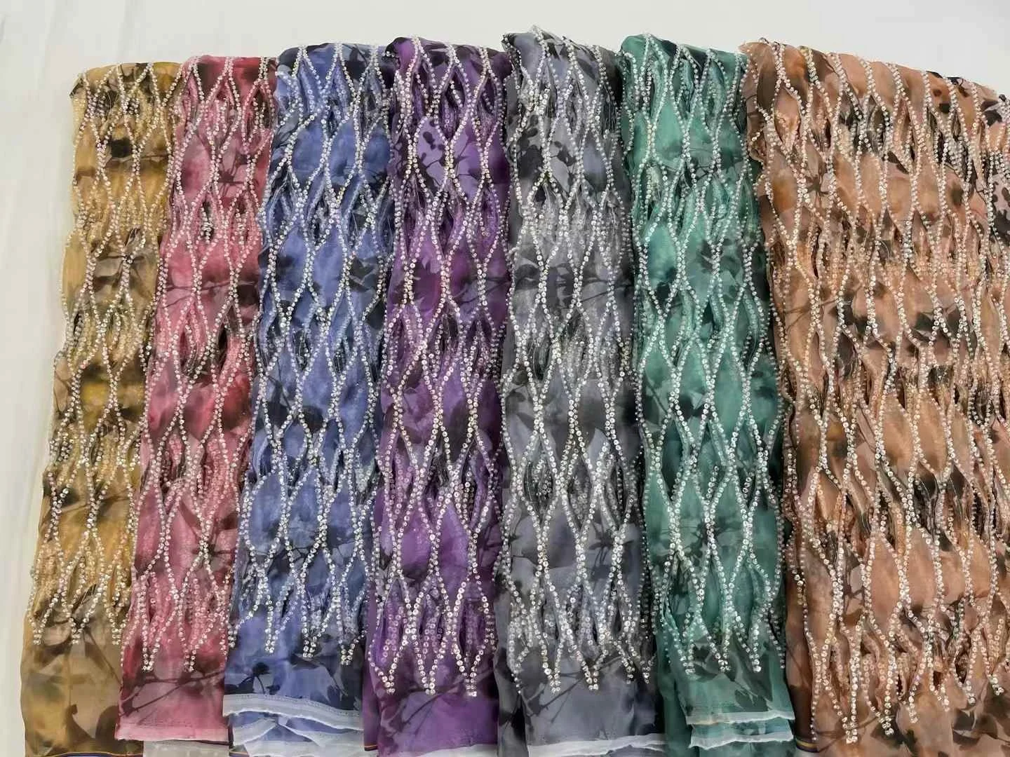 Custom White Wedding Beads Sequins Lace Fabrics Embroidery Mesh Bridal Beads Quality Black Color African French Beaded Net