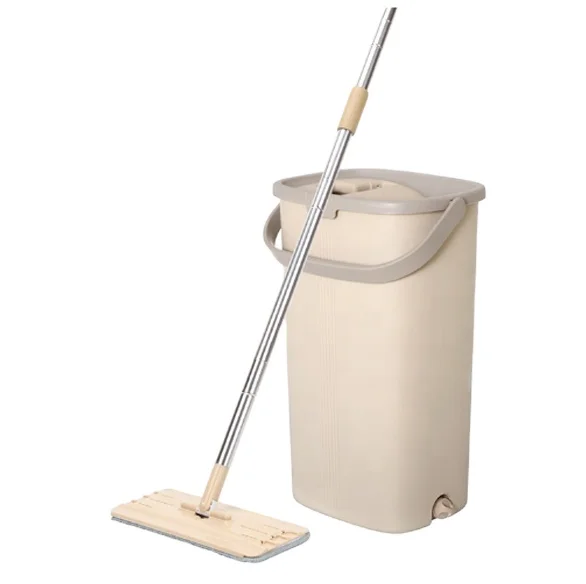 2020 Quick Clean Self-washed Squeeze Mop Flat Mop with Bucket Set