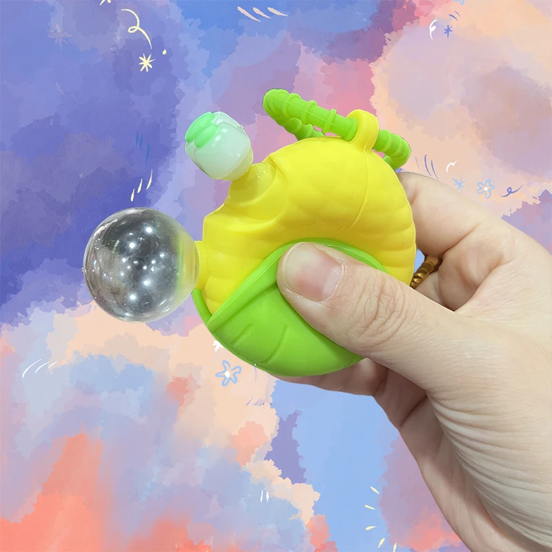 CXL Creative Funny Cute  silicone Corn Keychain Toy Squeezable Sensory Child Bubble Blowing Pop Eye Toy