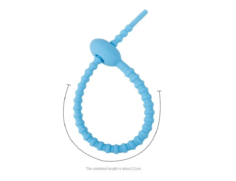 Reusable Silicone Ties Zip Headset Data Line Wire Ties Binder Self-locking silicone Bag Fixing Ring Loop