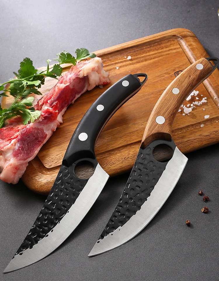 high carbon steel kitchen chef cleaver serbian hammer boning knife for sheep brisket slaughter meat butcher forged chopper knife