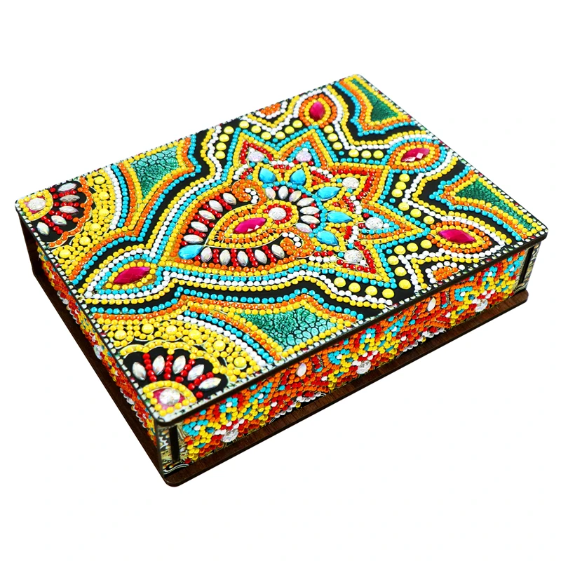 Manufacturers wholesale colorful patterns diamond painting wooden box DIY diamond paintingkit gifts to girls