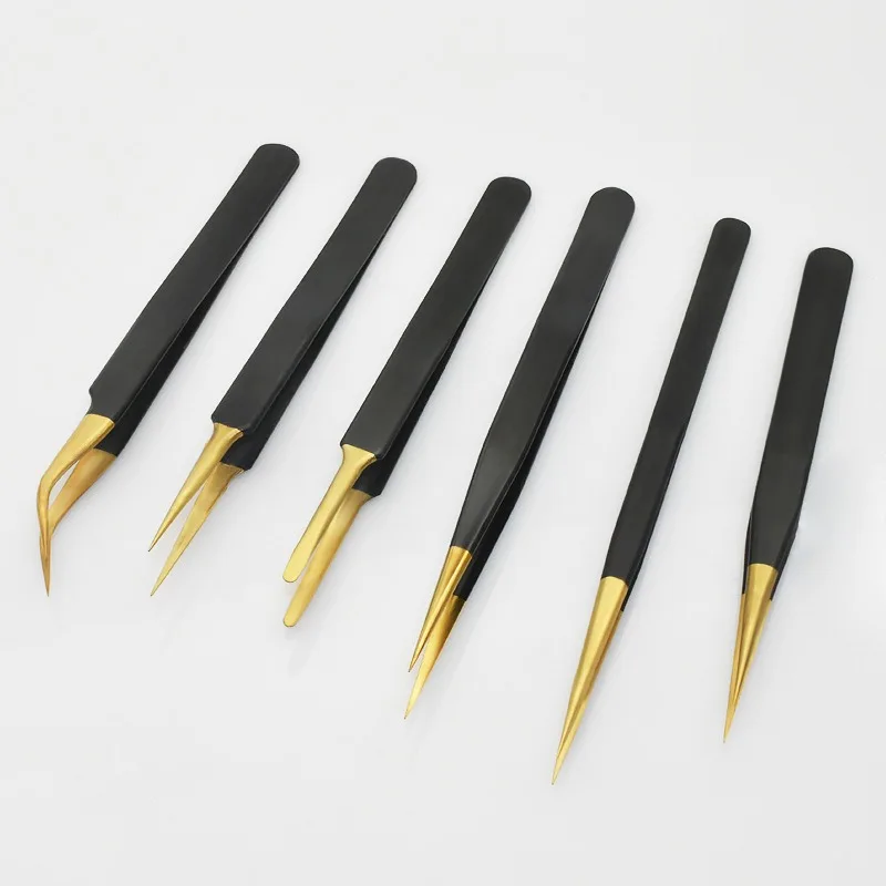 Custom Decor Compact High-precision Stainless Steel Eyebrow Tweezers Hair Removal Nano Grip Tweezers Eyelash Extension Tweezers