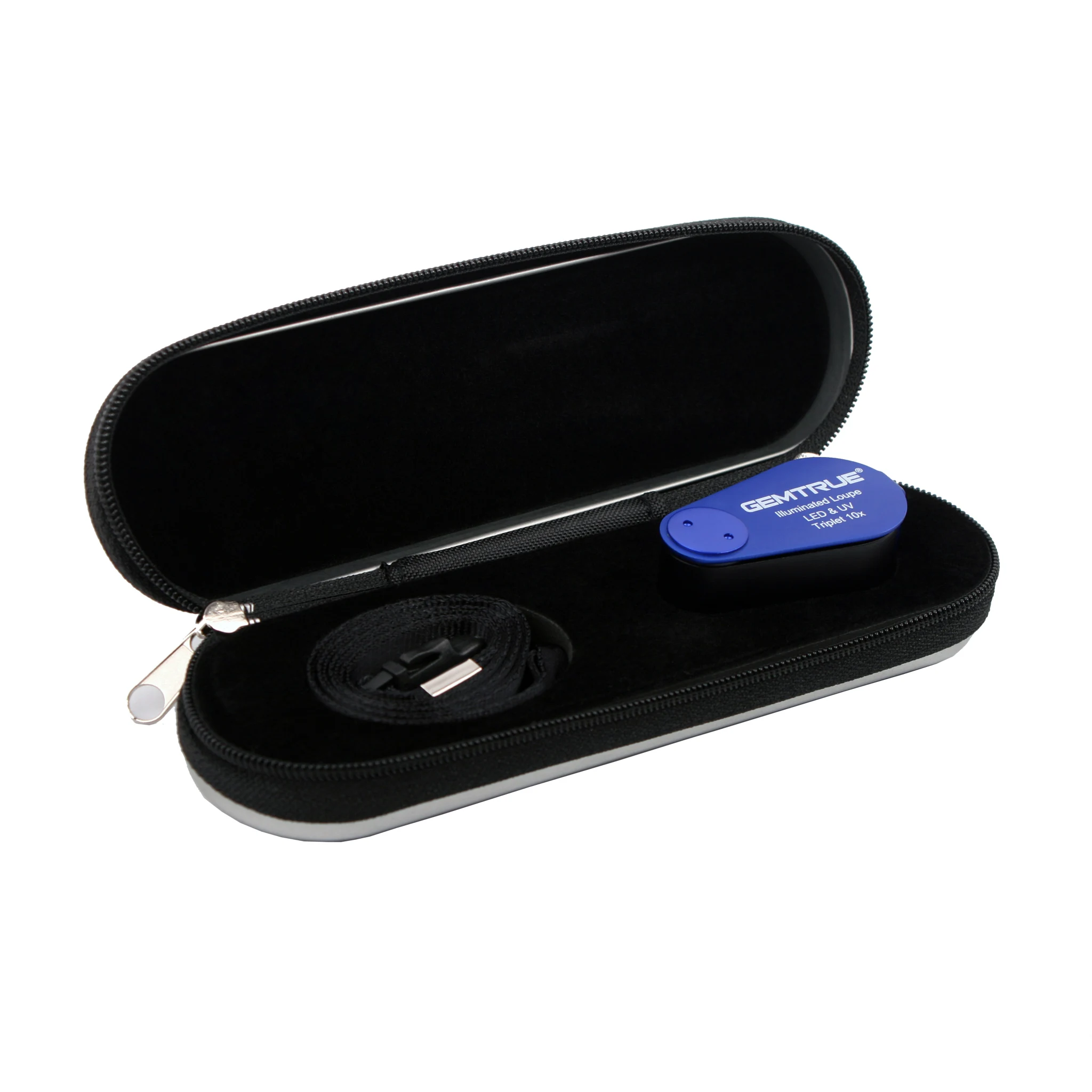 Portable LED UV Triplet Loupe Rechargeable Diamond Checking Magnifier Illuminated Jeweler Loupe 10x