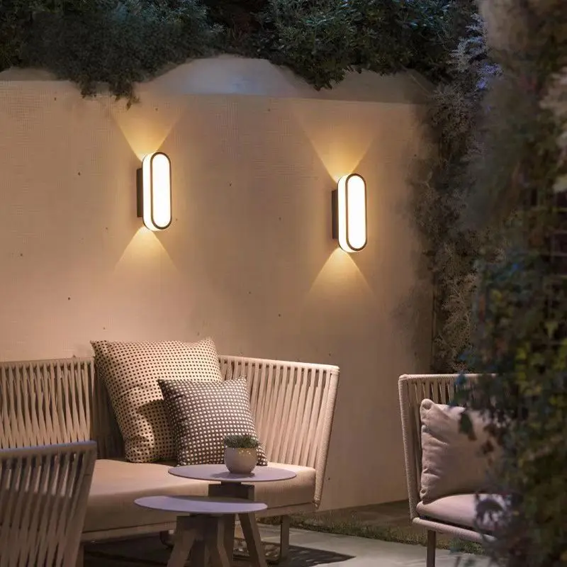 Wall light outdoor new geometric shape courtyard exterior wall aisle light  Facade lighting Wall Lamps Outside