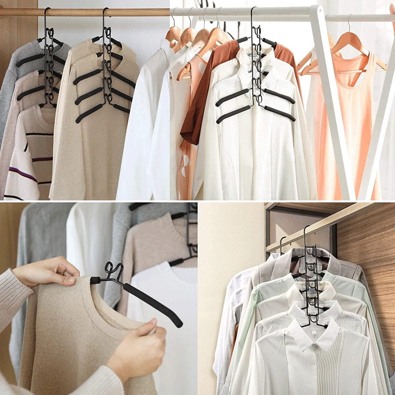 Five Layers Hangers Metal Bedroom Wardrobe Multifunctional Storage Hangers For Clothing Store Hangers
