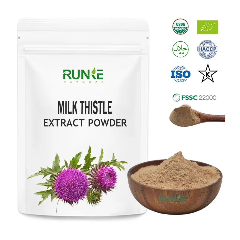 Wholesale milk thistle extract powder 80% Milk thistle  extract Gaertn 80% silymarin 30%
