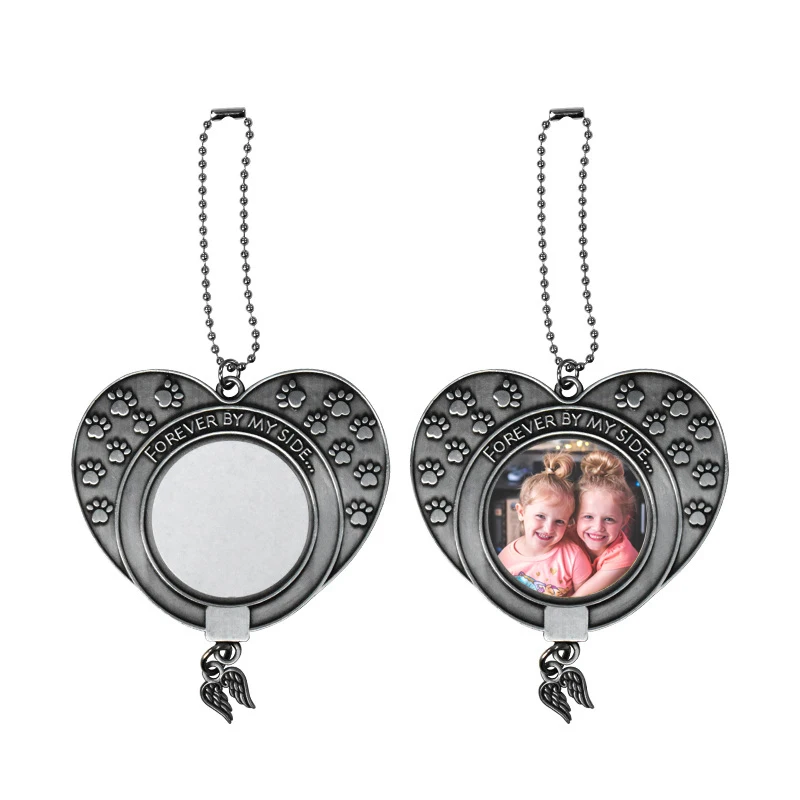 2024 Wholesale Sublimation Blank Angel Wing Car Hanger Forever in My Heart angel wing ornaments