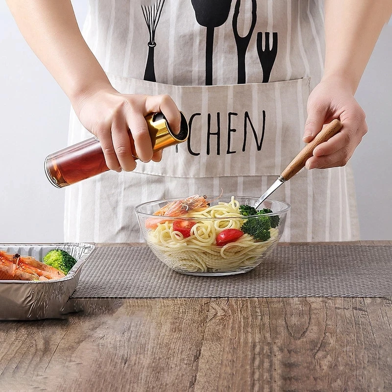 Glass Oil Spray Household kitchen Press-type Barbecue Glass Oil Spray Bottle Edible Olive Oil Spray