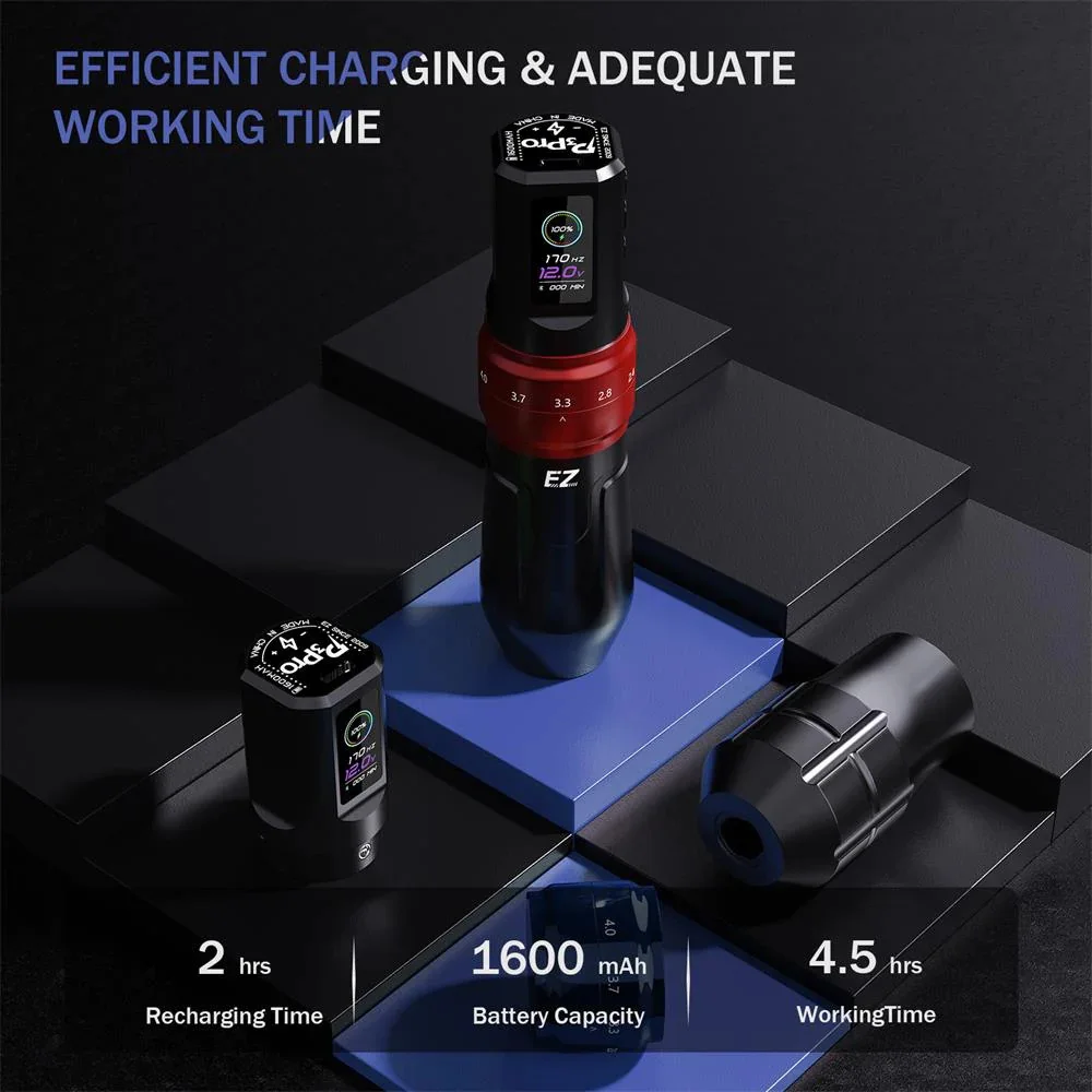 EZ Tattoo P3 Pro Matte Grip permanent Wireless Tattoo Pen Machine with Bluetooth Connection and APP Function