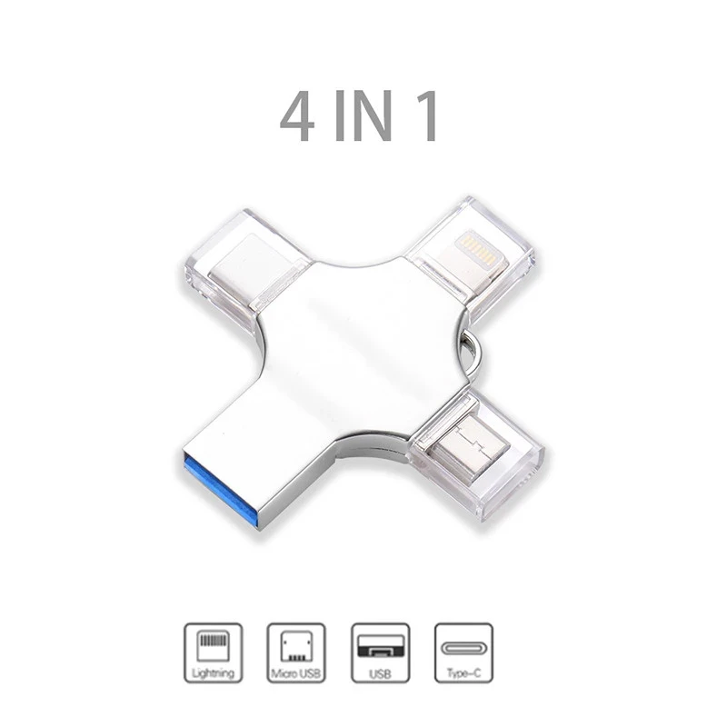 Флеш-накопитель Usb Type c Otg 3,0 для Android 16 ГБ 32 ГБ 64 Гб 128 ГБ 256 ГБ Флешка 4 в 1