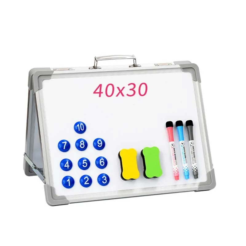 Desktop Foldable Children Graffiti Whiteboard Portable Double Sided Easel Small Dry Erase Magnetic White Board for Kids