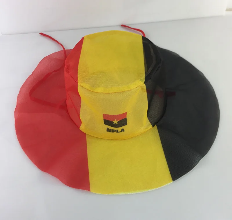 Hot Selling Fans Cowboy Hat Polyester Folding Collapsible Cowboy Hat Sunhat Germany Hat For Football Soccer Fans