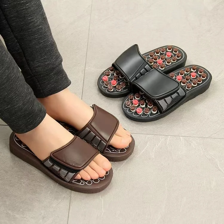Mengxian Hot Summer Message Sole Men Slippers Tai Chi Point Massage Flat Sandals Anti-slip Women Shoes