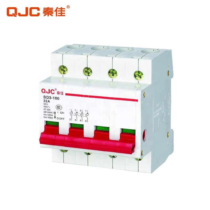  QJC Оптовая OEM и ODM BD3-100 Т-образным ремешком 32A Однофазный AC DC Миниатюрный автоматический