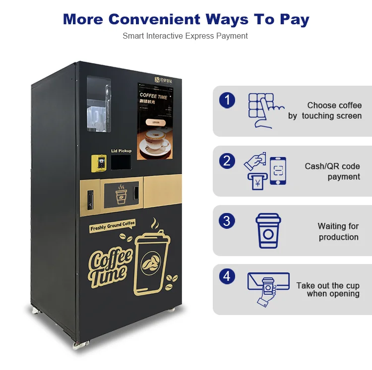 IMT  High-End Touchscreen Automatic Coffee Vending Machine with Muti payment method