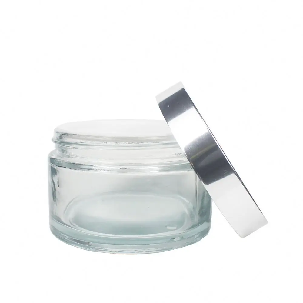 Factory Direct Sale 200ml clear Cream Skin Care Products round Frosted Glass Jar GJ59J