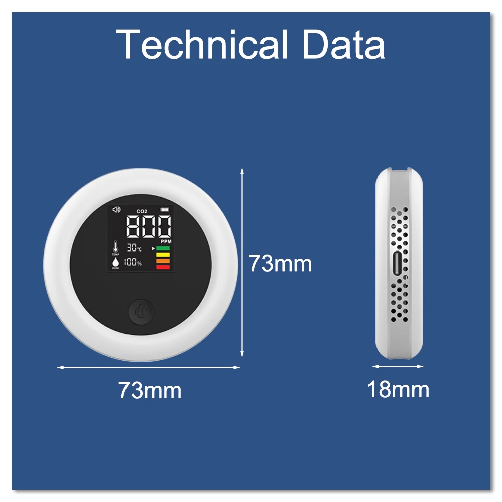 Small Portable ndir sensor air quality gas meter carbon monoxide detector detectors de alarma de gas co2