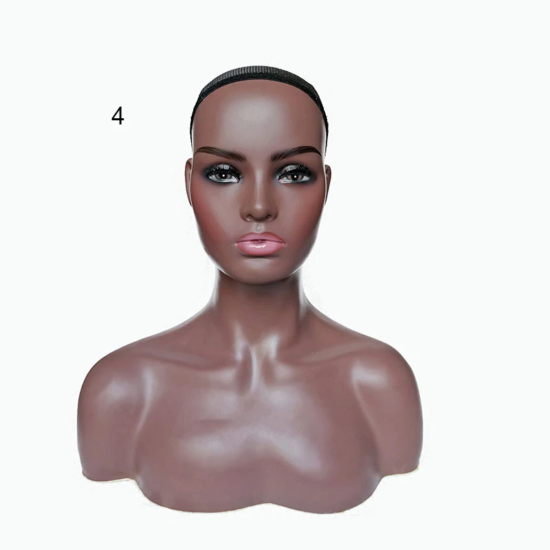
2pcs PVC+PE Female Mannequin Head With Shoulder For Wig Display Makeup Mannequin Head Women Face Mannequin Heads 