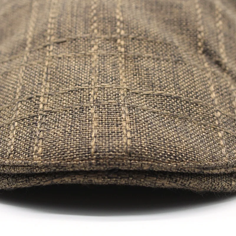 Custom vintage Baker Boy linen flax Cabbie flat cap for men Ivy Newsboy Tweed Golf Cap ivy Hat Cap