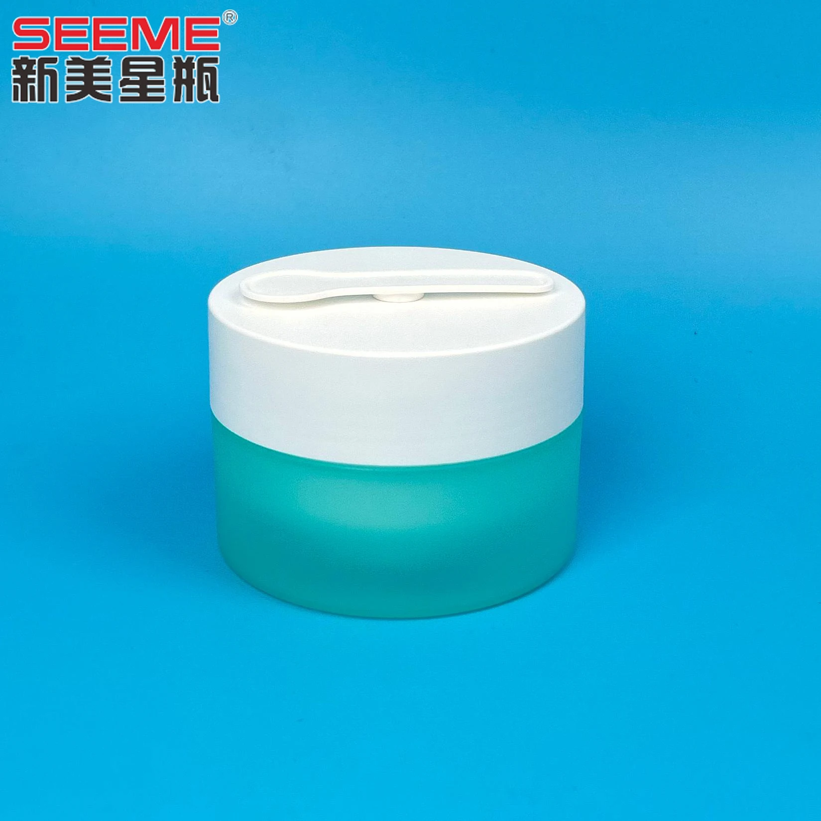 100ml plastic  PP double wall  cleansing cream jar with spoon