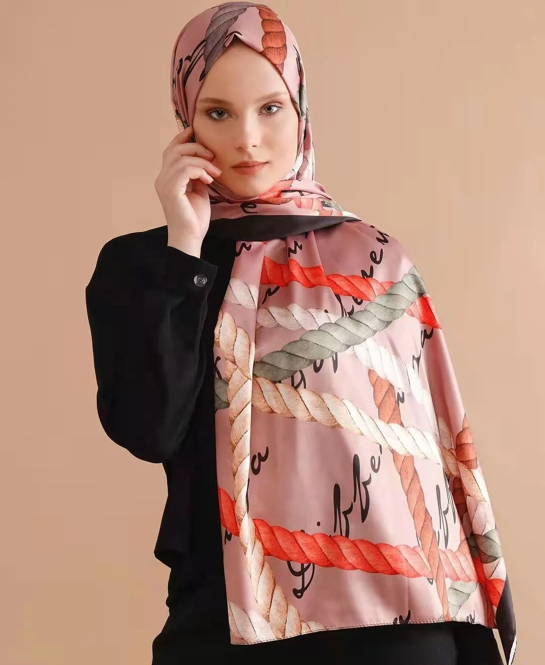 MOTIVE FORCE 2024 Trends Malaysia Middle East Pakistan Hemp Rope Printed Chiffon Wholesale Turkish Hijab Suppliers