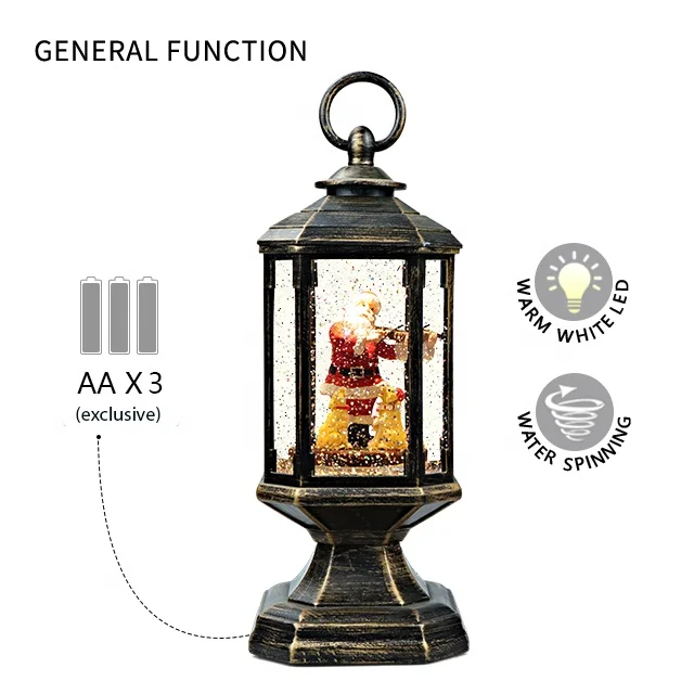 Factory sells soldier water poloplastic snow globe plastic water globe Santa Lantern snow globe home decorated to glow at night