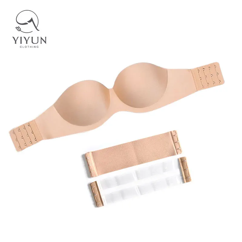 Oucheng Plus Size D Cup Invisible Push Up Bra Breathable Strapless Seamless Women Sexy Padded Bra