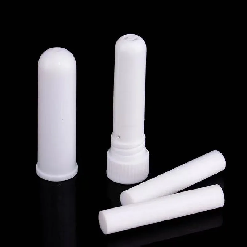 Empty plastic nasal inhaled stick with cotton wick, essential oil nasal inhaler packaging wholesale
