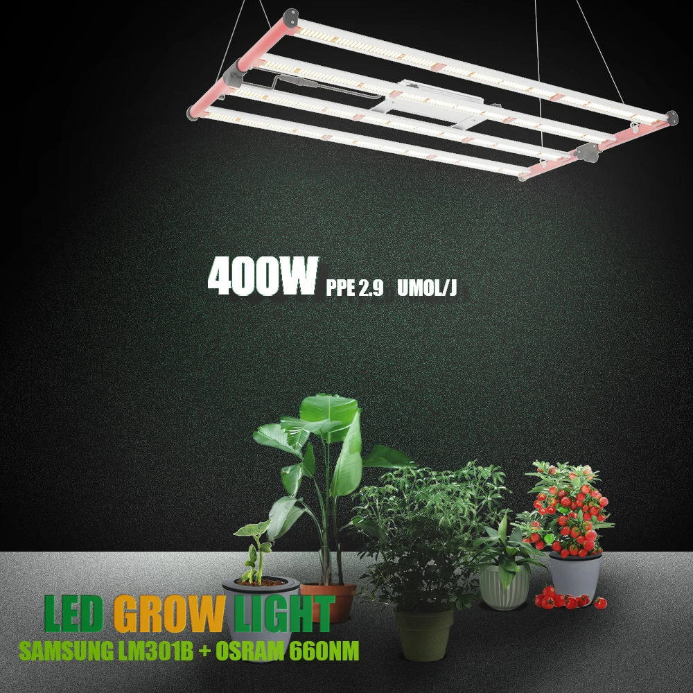 AGLEX M400 LED Grow Light 301B 400W Full Spectrum Lamp with Daisy Chained RJ Port for Indoor Plants